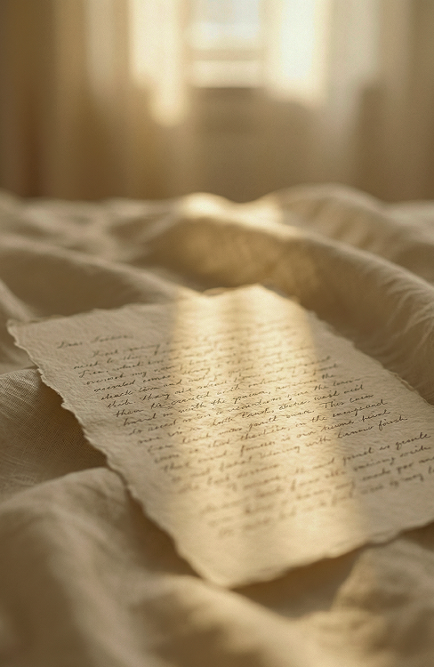 A quiet note in warm light