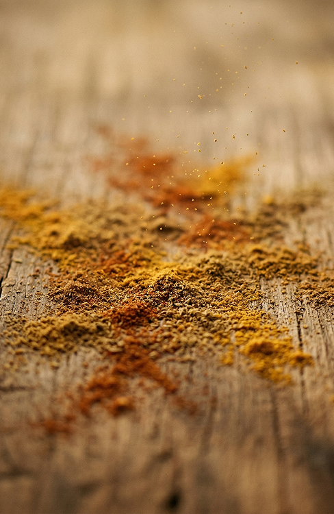 Ritual materials arranged on a wooden surface